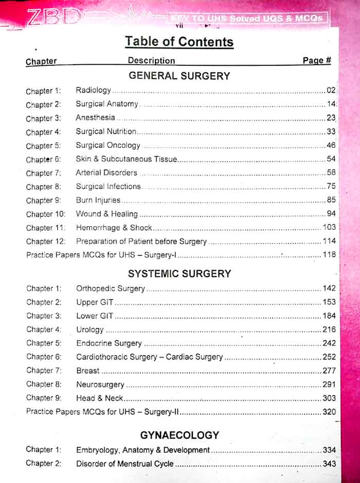 Key to UHS Solved Past University Question 2007-2023 for Final years MBBS DPT Student by Dr M Shoaib Multan Kitab Ghar