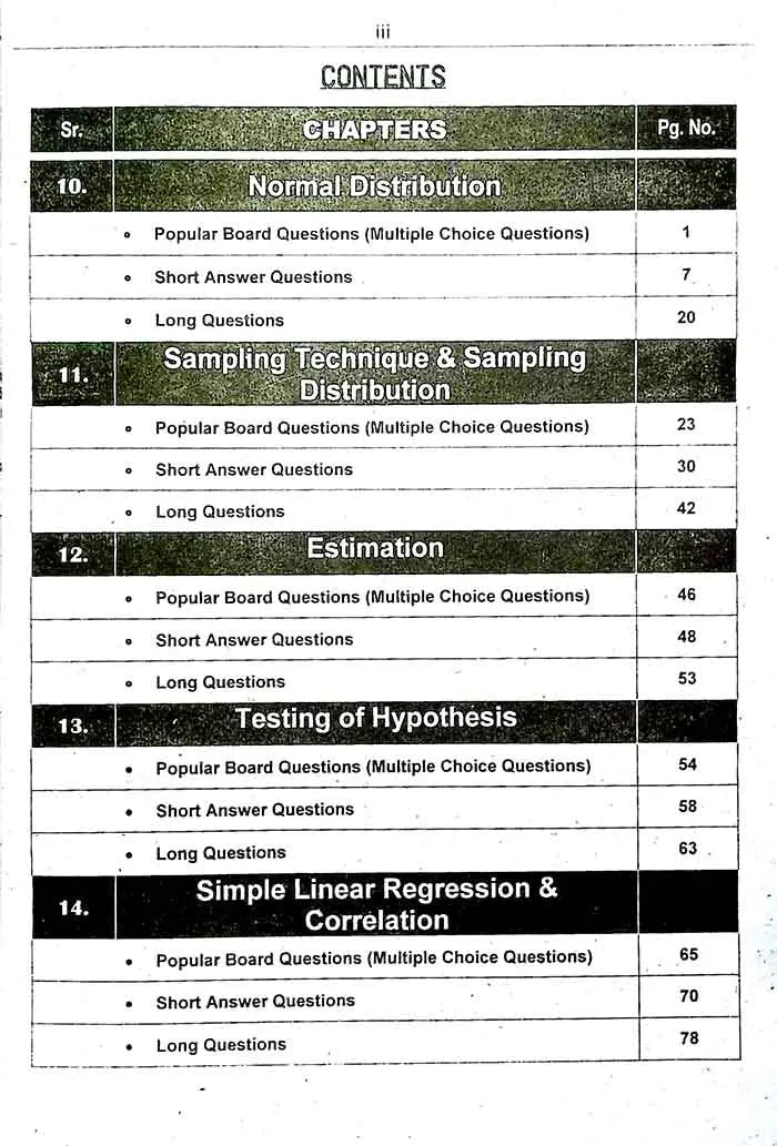 Ilmi 12th Class Statistics Solved Papers (2015-2024) – Board Guide Multan Kitab Ghar