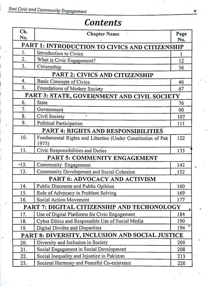 Ilmi Civics and Community Engagement MCQs for ADA, ADS, BS By M. Akram Afaq Rana