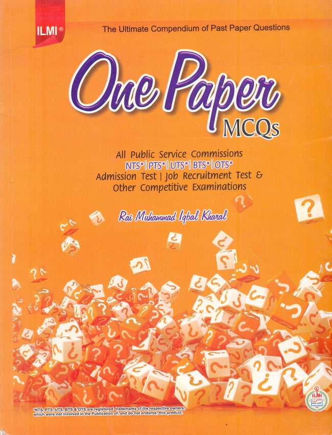 Ilmi One Paper MCQs Guide by Rai Muhammad Iqbal Kharal Multan Kitab Ghar