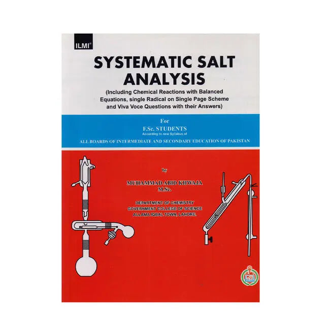 Ilmi Systematic Salt Analysis Book for F.s.c By M. Abid Multan Kitab Ghar