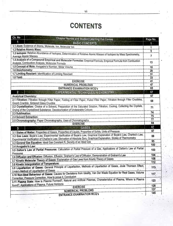 ilmi Understanding Chemistry The Easy Way Book According to the New Syllabus Prescribed by PCTB for Intermediate Part 1 By Riaz Malik Multan Kitab Ghar