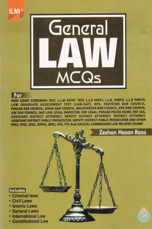 Ilmi General LAW MCQs Book For Civil Law By Zeeshan Hasan - Multan Kitab Ghar