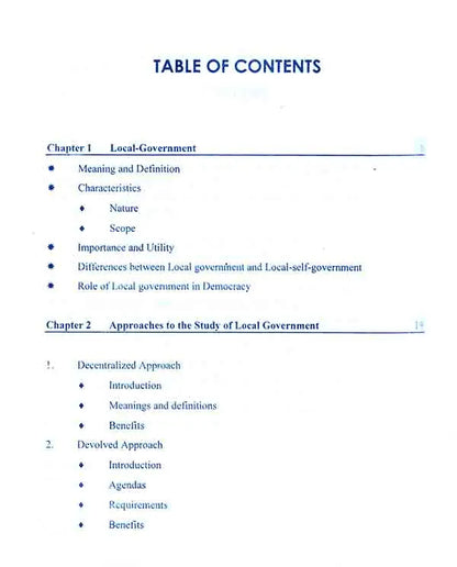 Introduction to Local Government with Local Government In Pakistan for B.S , M.A and all the other Competitive Examinations By Dr. Sultan Khan Multan Kitab Ghar