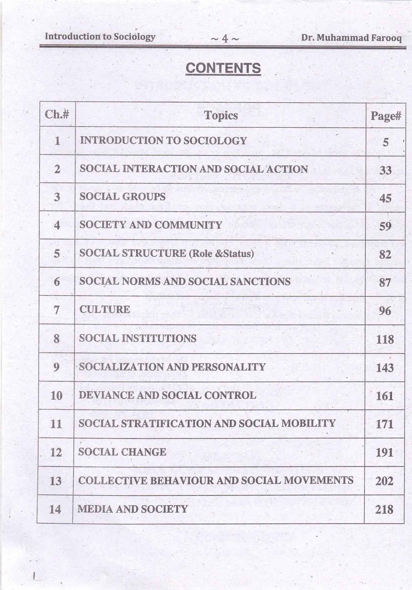 Introduction to Sociology Book for BS M.sc Student By Dr Muhammad Farooq Multan Kitab Ghar