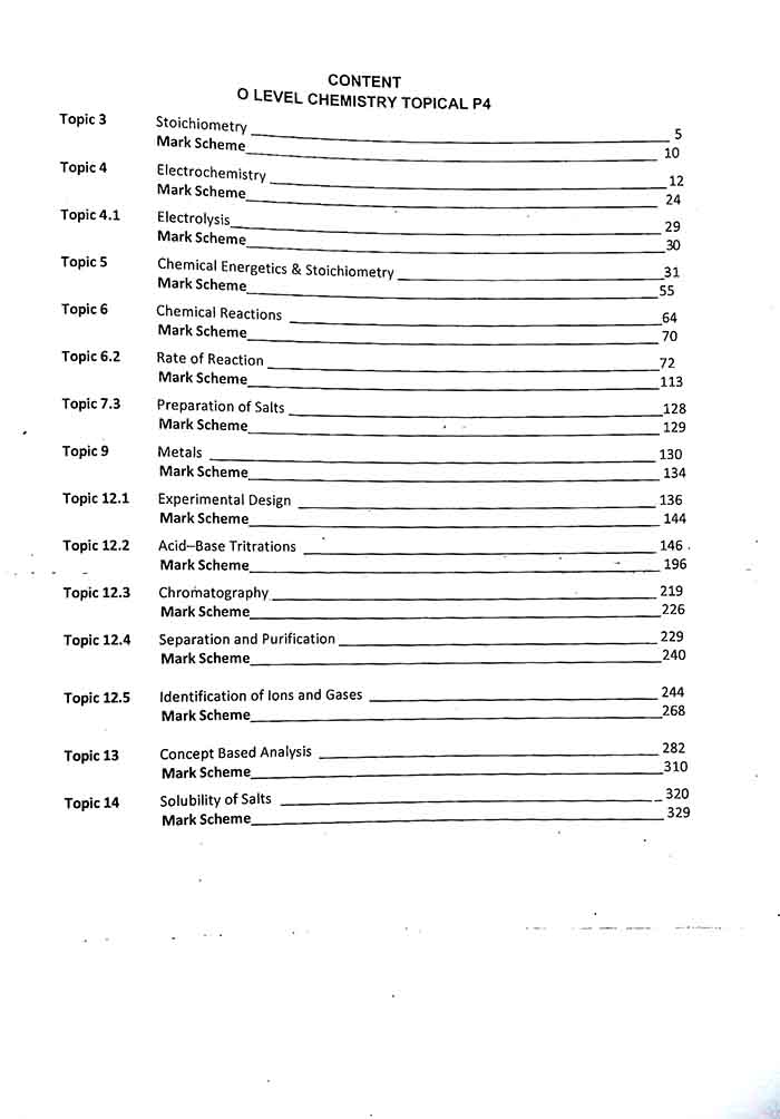 O level 5054 Chemistry Book for P4 Topical 2023-2025 By Niaz Ahmed Awan Multan Kitab Ghar