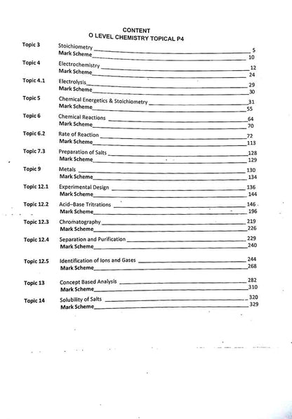 O level 5054 Chemistry Book for P4 Topical 2023-2025 By Niaz Ahmed Awan Multan Kitab Ghar