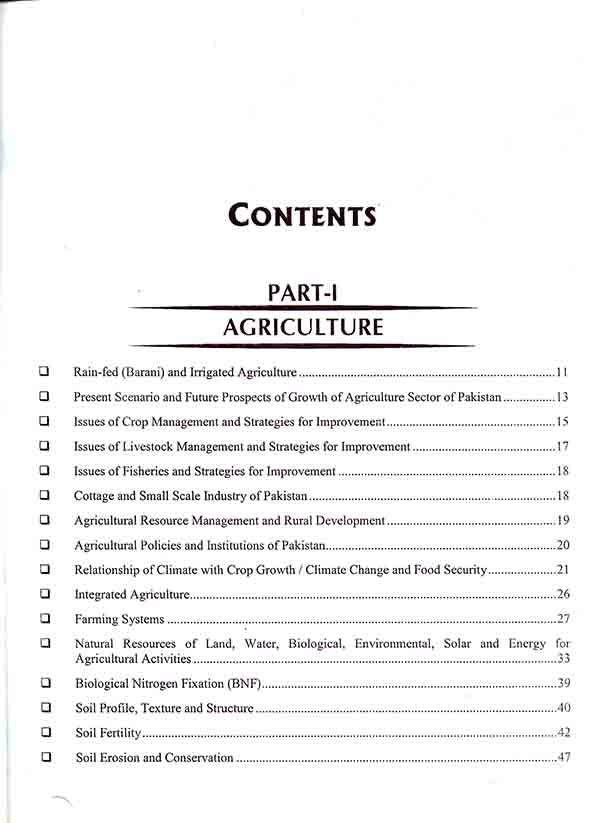 JWT Agriculture and Forestry MCQS Book for CSS PMS by Dr Tasawar Abbas Basra Multan Kitab Ghar