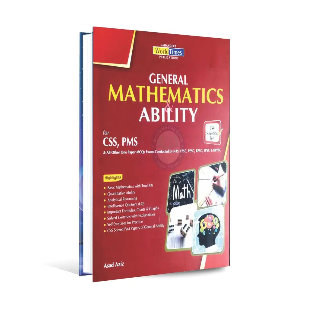 JWT General Mathematics And Ability Book For CSS PMS By Asad Aziz Multan Kitab Ghar