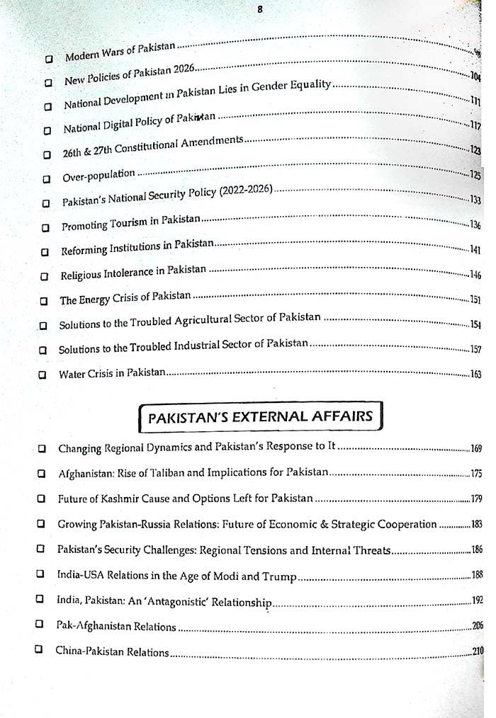 JWT To the Point Current Affairs Revised Updated Edition Book For CSS, PMS Other Competitive Exams By Waseem Riaz Khan (PSP)