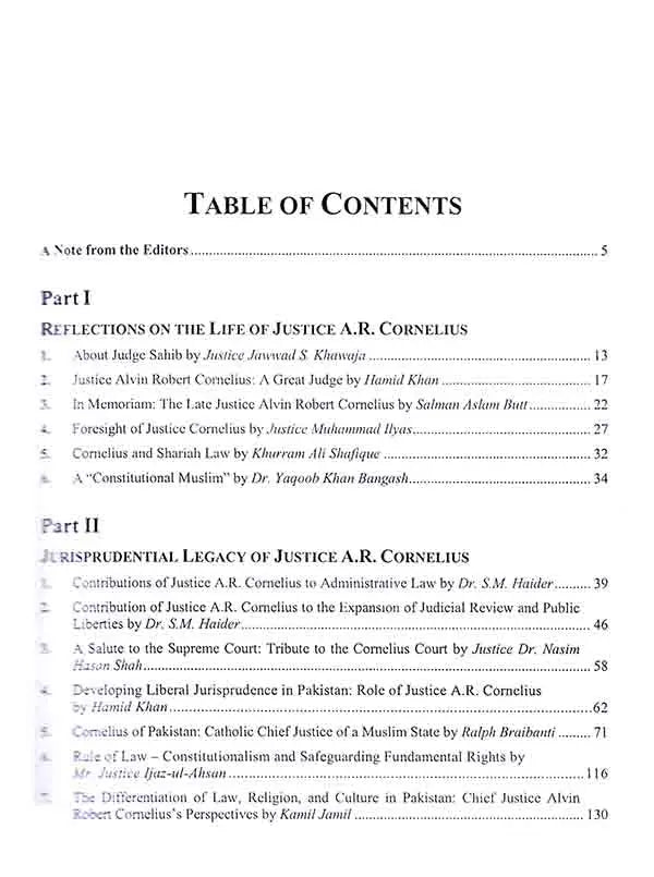 Justice A. R. Cornelius A Constitutionalist Book By Jahangir's World Times Multan Kitab Ghar