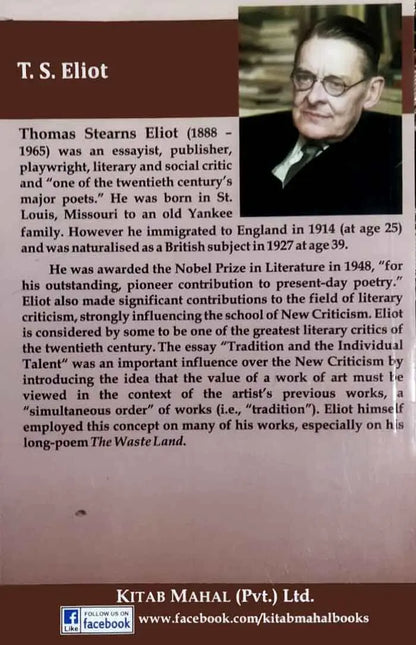 KM Selected Poems Book for M.A English By Thomas Stearns Eliot Multan Kitab Ghar