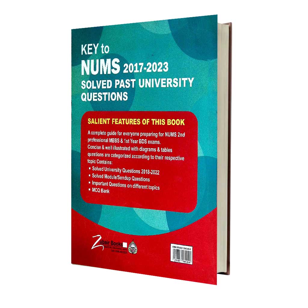 Key to NUMS Solved Past Questions 2017–2023 MBBS/BDS – 5th Ed. 2023 by Dr. Hassan