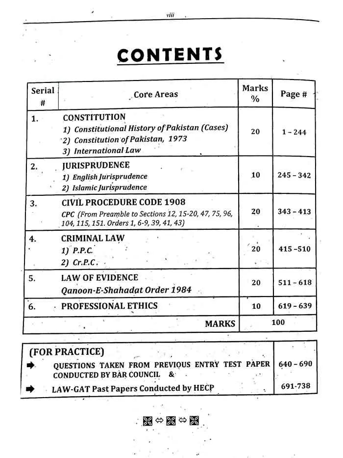 LAW GAT Assessment Test Book By M A Chaudhary Revised Edition Multan Kitab Ghar