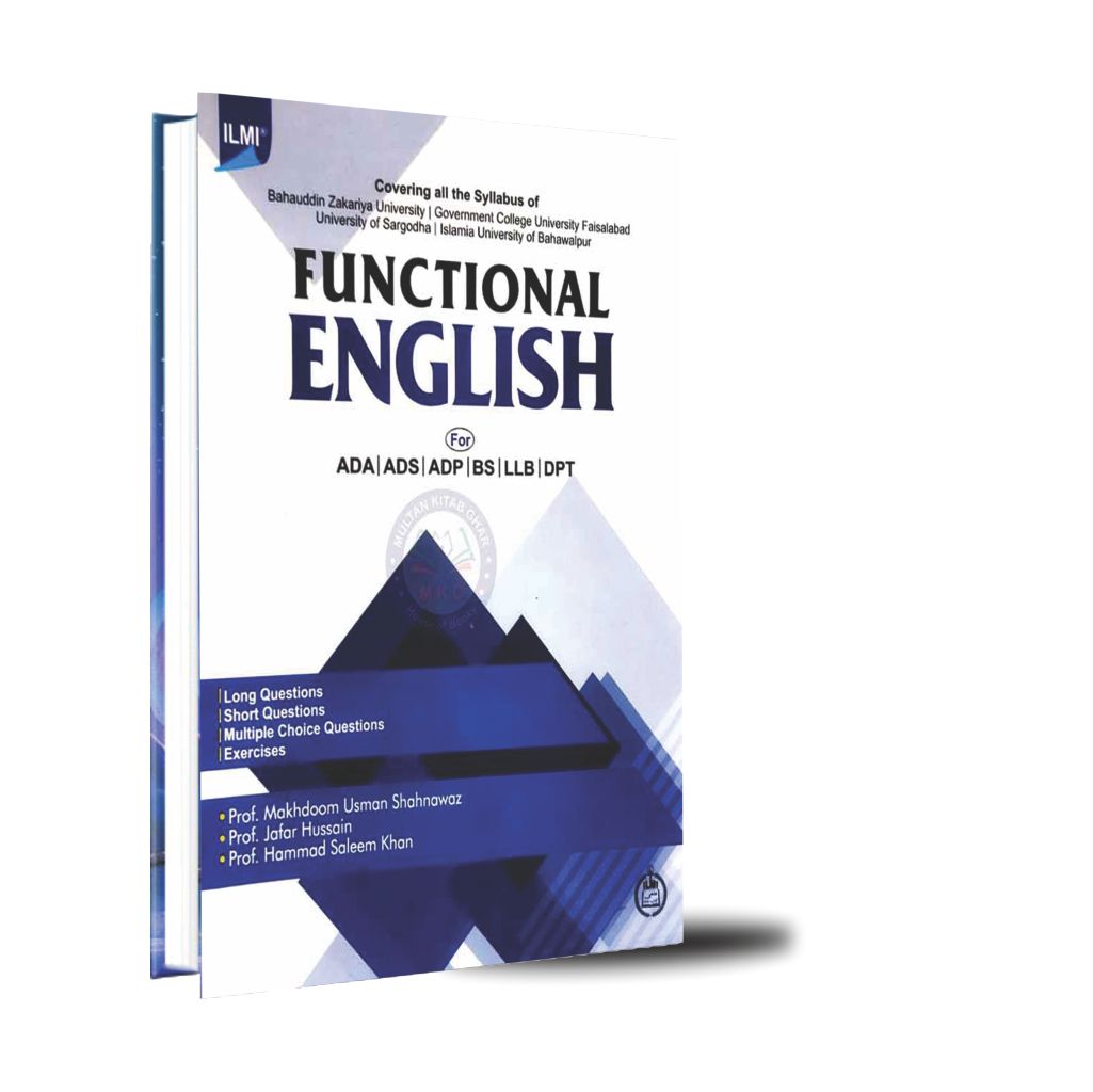 Ilmi Functional English Book for ADA, ADS, BS By Prof. Makhdoom Usman Multan Kitab Ghar