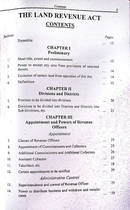 Land Revenue Act 1967 Bare Act | Mansoor Law Book House Pakistan