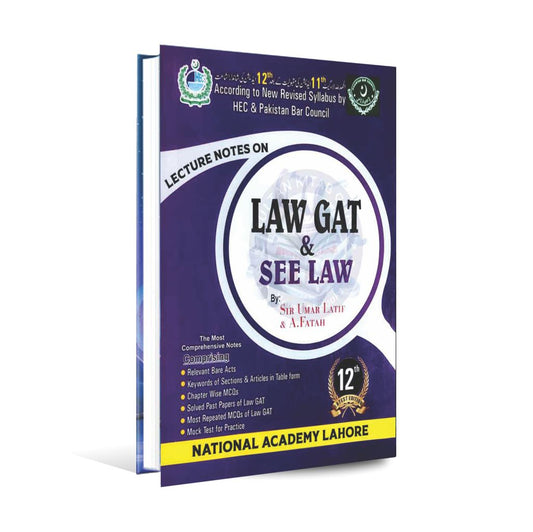 Lecture Notes on LAW GAT SEE LAW 12th Edition 2025 Book By Sir Umar Latif Multan Kitab Ghar