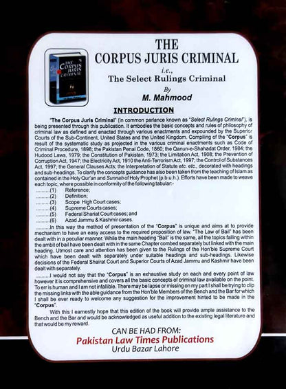 Law of Crimes The Major Acts A Criminal Ready Reckoner New 67th Edition By M Mahmood Multan Kitab Ghar