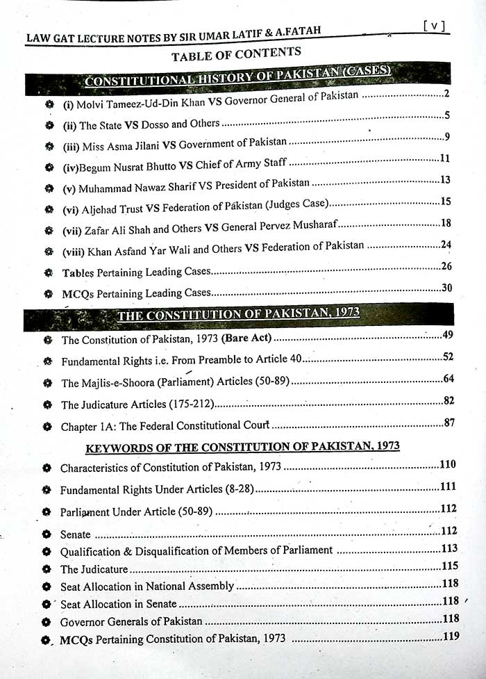 Lecture Notes on LAW GAT SEE LAW 15th Edition 2026 Book By Sir Umar Latif