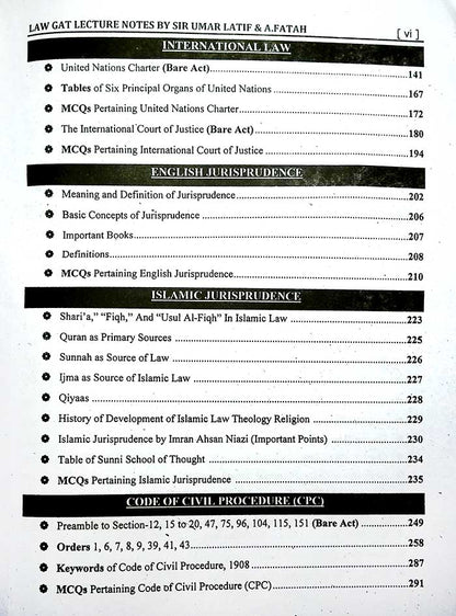Lecture Notes on LAW GAT SEE LAW 15th Edition 2026 Book By Sir Umar Latif