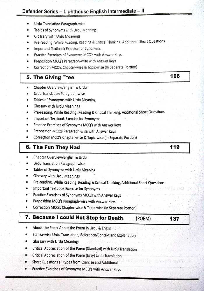 Lighthouse English Intermediate Part-II Class 12 | Defender Series