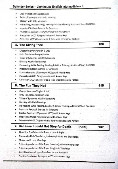 Lighthouse English Intermediate Part-II Class 12 | Defender Series