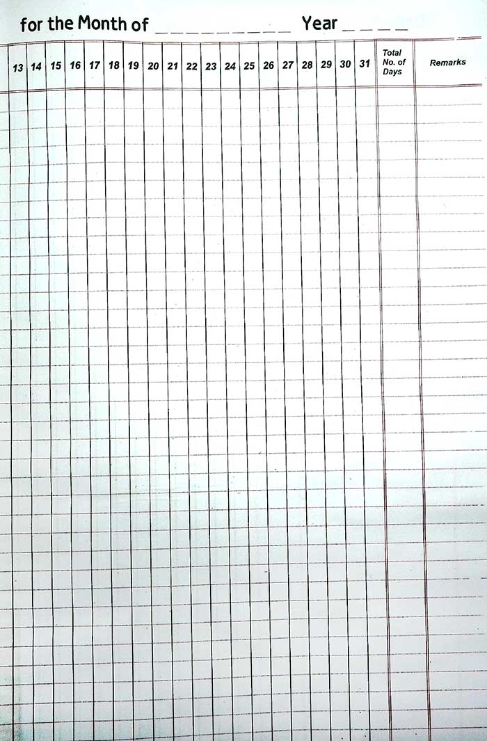 Lucky Daily Attendance Register in English Office Record Book MKG