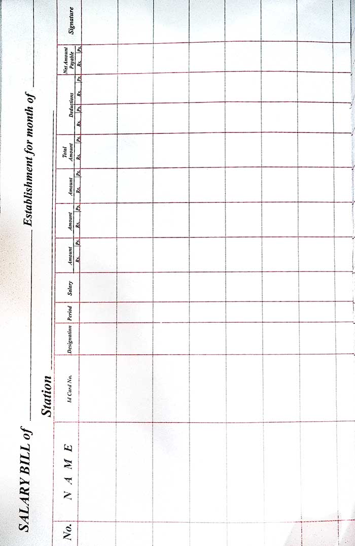 Lucky Salary Establishment Register in English Office Payroll Book