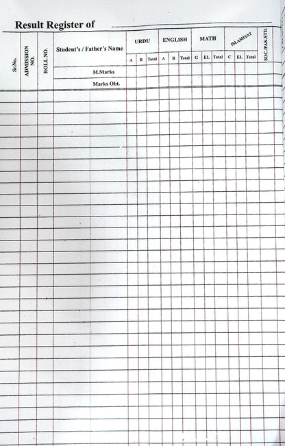 Lucky School Cash Book in Urdu Financial Record Register
