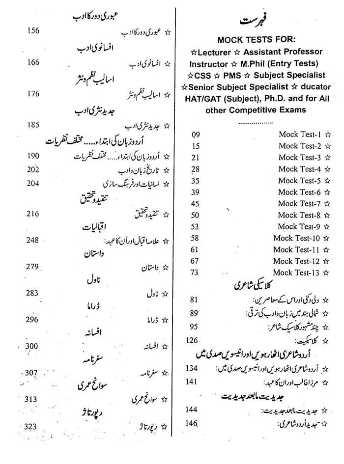 MCQs Urdu General Book with nts Solved Original Model Papers For NTS PPSC Multan Kitab Ghar