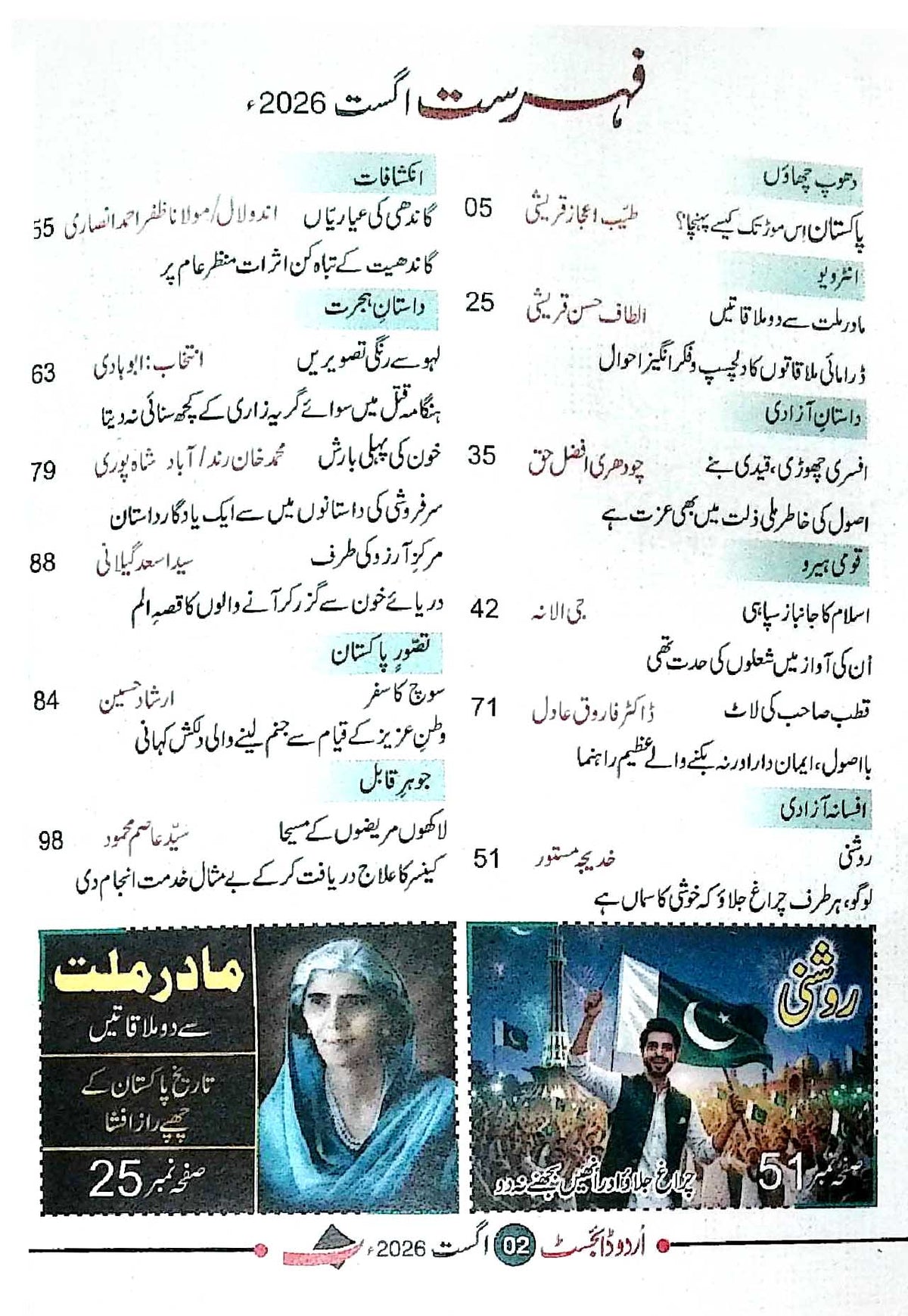 Monthly Urdu Digest August 2026