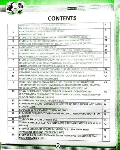 N Series Anmol Biology Practical Note Book for F.Sc Part I–II According to New Syllabus and Policy All Text Book Boards and Federal Board