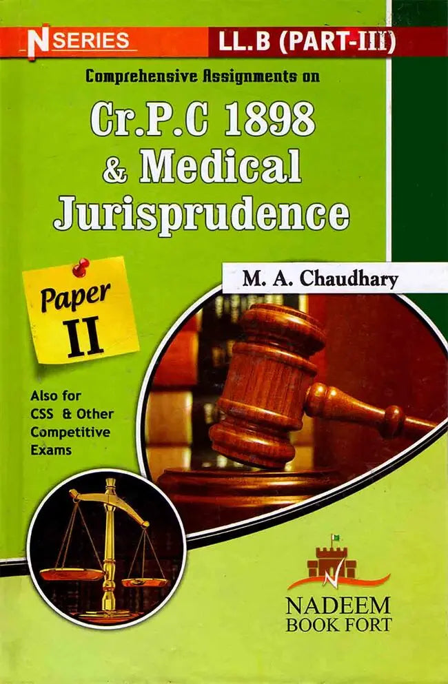 N Series Comprehensive Assignments on Cr.P.C 1898 and Medical Jurisprudence Book For LLB Paper 2 Multan Kitab Ghar