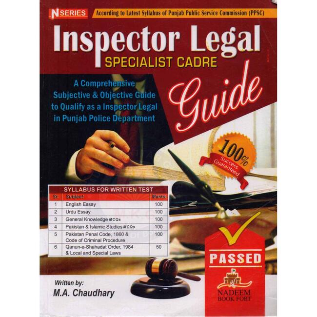 N Series Inspector Legal Specialist Cadre Guide Book by M.A Chaudhary