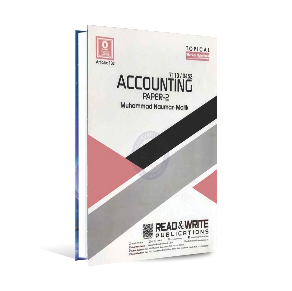 O Level Accounting Paper 2 Book By Muhammad Nauman Malik Multan Kitab Ghar