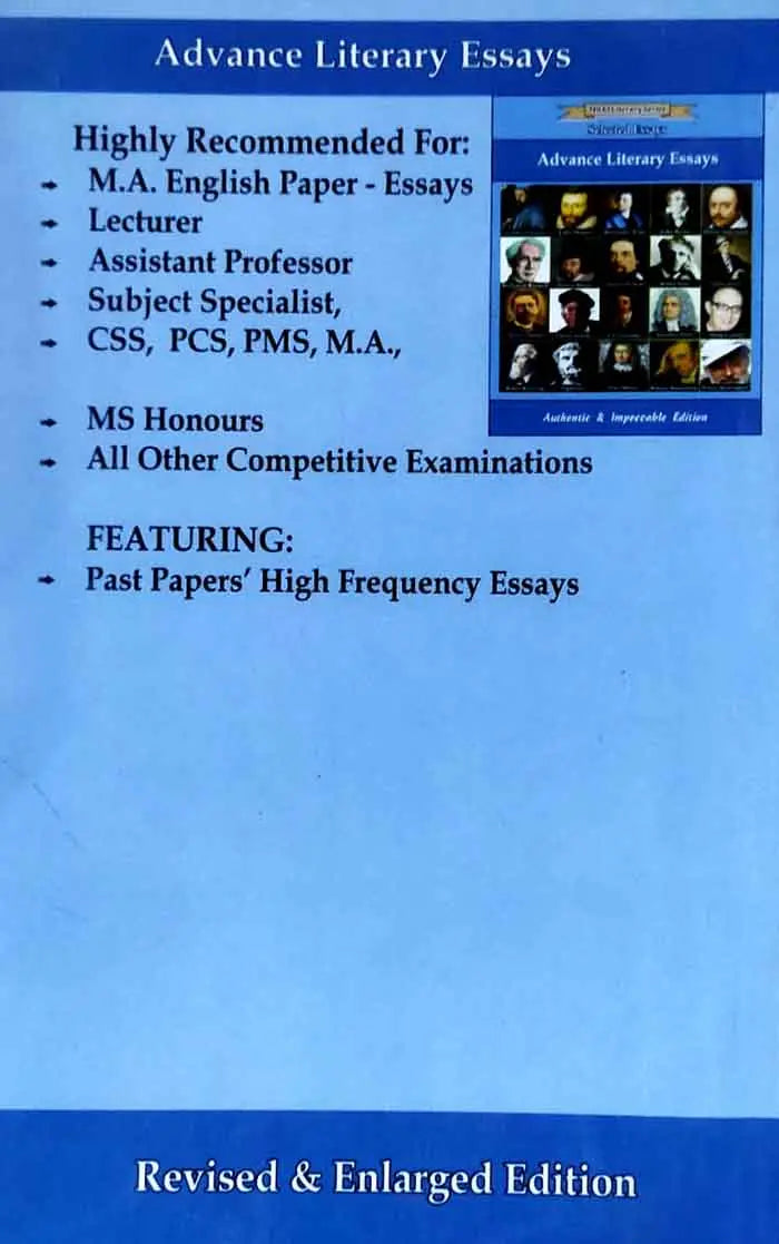 NKM Advance Literary Essays Selected Essays for M.A English Multan Kitab Ghar