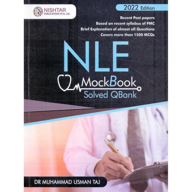 NLE Mock book Solved Q Bank Papers 2022 by Dr M Usman Taj Multan Kitab Ghar