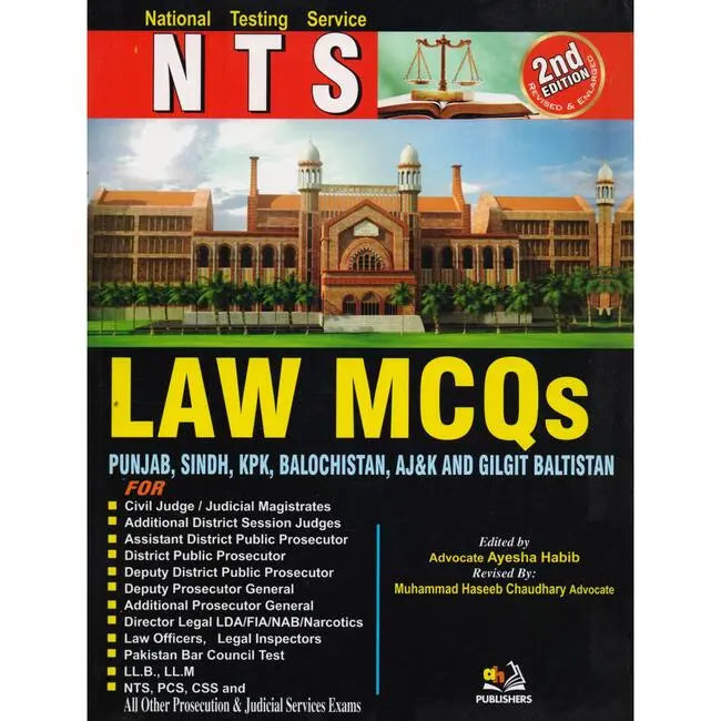 NTS Law MCQS Book for civil judge LLB by Ayesha Habib Multan Kitab Ghar