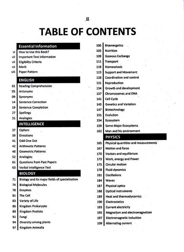 NUST NET Biological Sciences Entry Test Guide with Past Solved Papers and Syllabus Multan Kitab Ghar