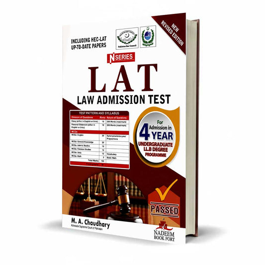 N Series LAT Law Admission Test Book For ( Admission in Five-Year Undergraduate LL.B Degree Programme ) LL.B By M. A. Chaudhary