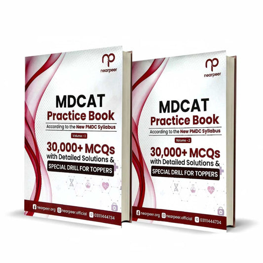 Nearpeer MDCAT Practice Book 30000 MCQs Volume 1 & 2