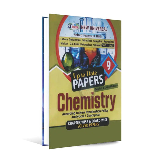 New Universal Chemistry Up-to-Date Solved Papers (2015-2023) | 9th Class English & Urdu Medium Kashmir Kitab Ghar