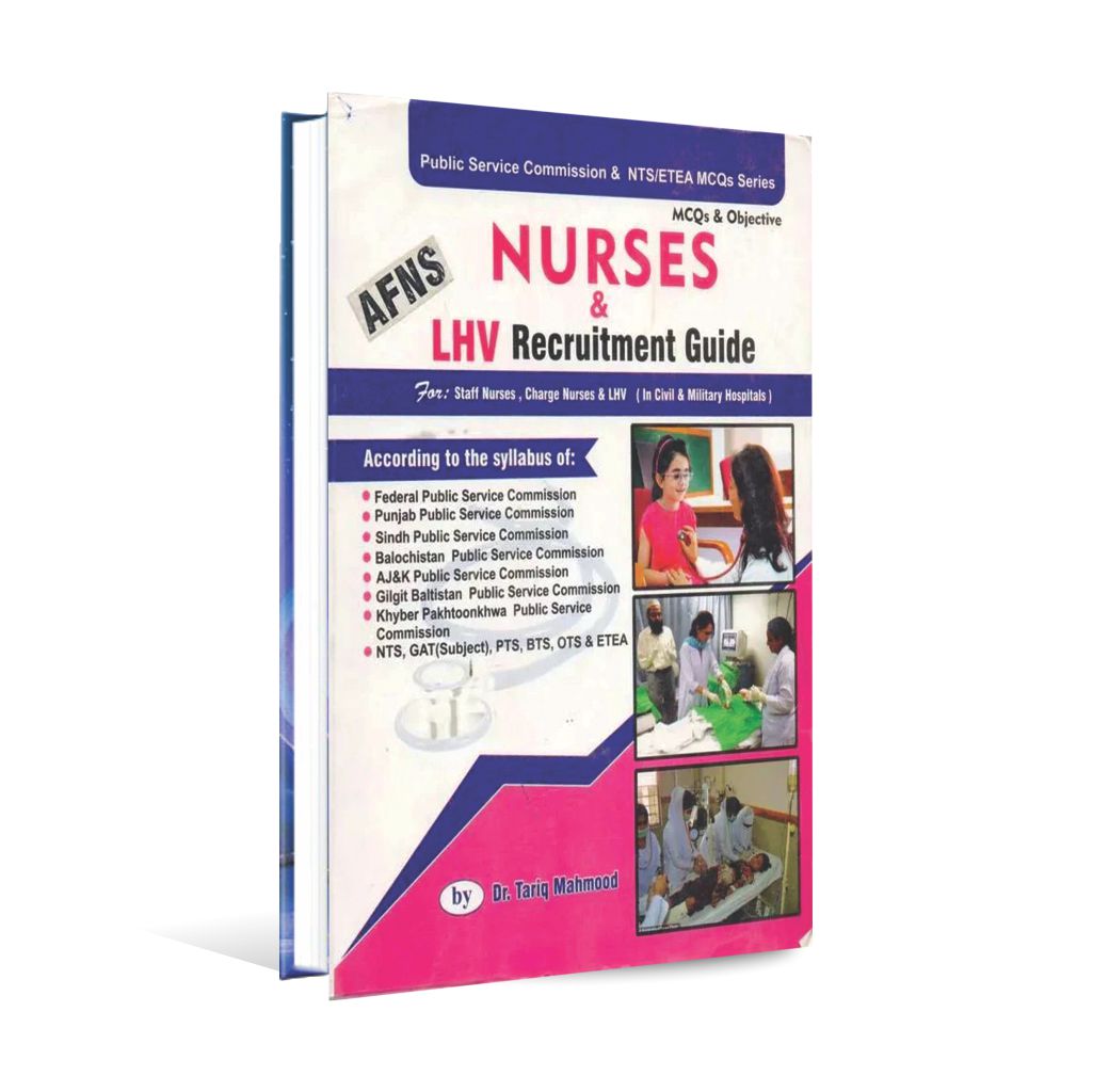 Nurses Course Book LHV Recruitment Guide MCQS by Dr. Tariq Mahmood Multan Kitab Ghar