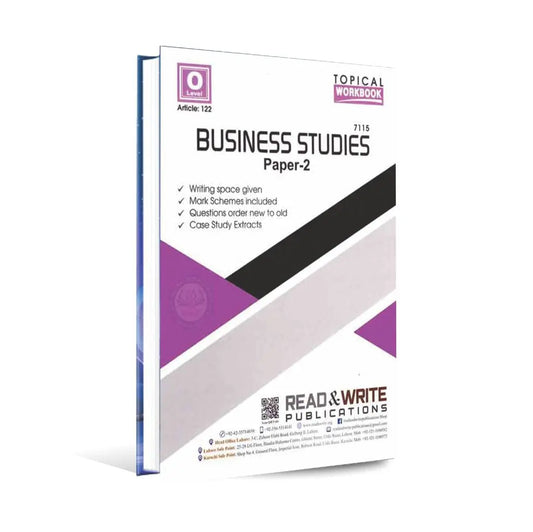 O Level Business Studies 7115 Paper 2 Topical Workbook By Read Write Multan Kitab Ghar