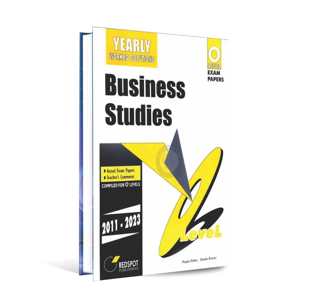 O Level Business Studies Book Yearly Worked Solutions by Redspot Multan Kitab Ghar