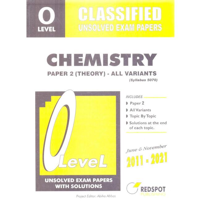 O Level Chemistry Paper 2 Theory All Variants Unsolved past papers with solutions Multan Kitab Ghar