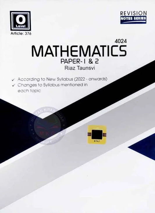 O Level Mathematics 4020 Paper-I 2 By Riaz Taunsvi Multan Kitab Ghar