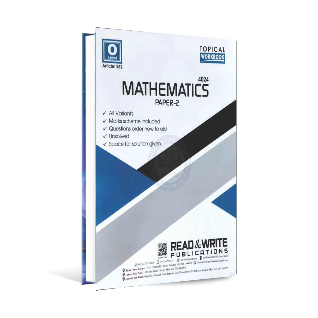 O Level Mathematics 4024 Paper 2 Topical Workbook by Read Write ...