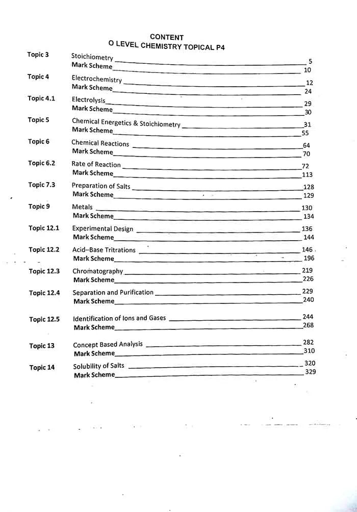 O level 5054 Chemistry Book for P4 Topical 2023-2025 By Niaz Ahmed Awan Multan Kitab Ghar