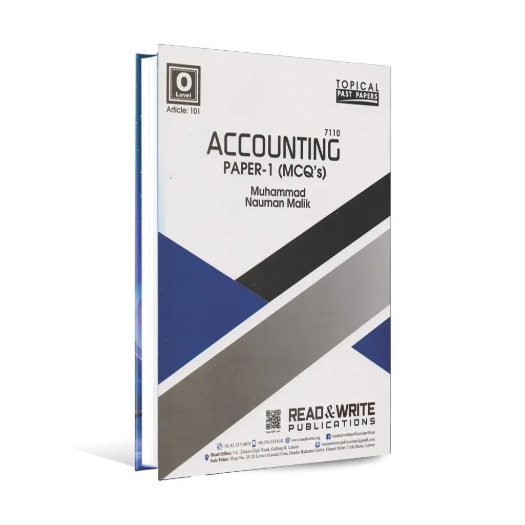 O level Accounting Paper 1 MCQS Book by M Nauman Malik Multan Kitab Ghar